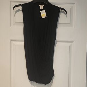 Timing Black Ruched Sleeveless Tank Top
